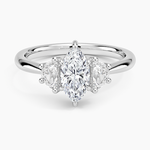 Half Moon Three Stone Diamond Ring (1/4 ct. tw.) Platinum Marquise Engagement Ring