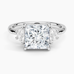 Half Moon Three Stone Diamond Ring (1/4 ct. tw.) Platinum Princess Engagement Ring