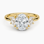 Half Moon Three Stone Diamond Ring (1/4 ct. tw.) Yellow Gold 18k Oval Engagement Ring
