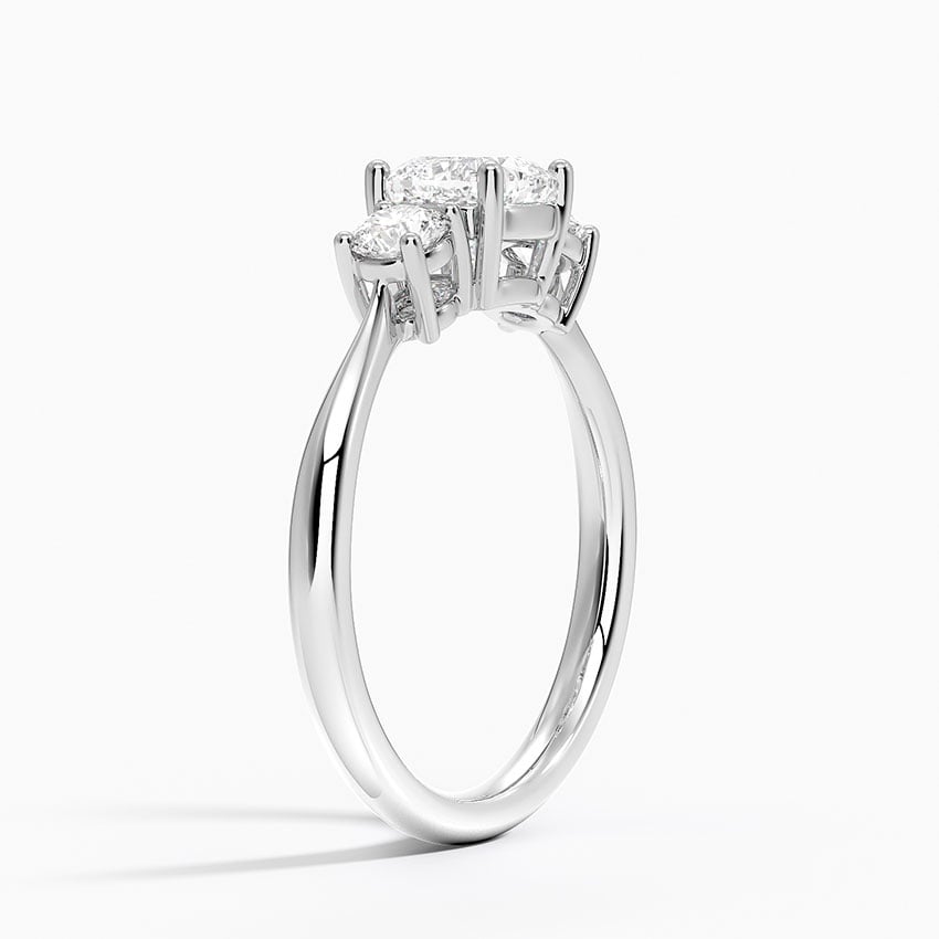 Selene Three Stone Diamond Ring (1/3 ct. tw.) Platinum Cushion Engagement Ring