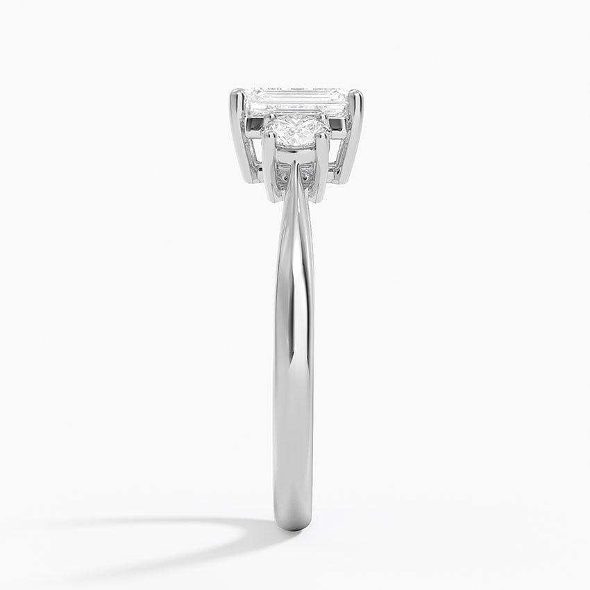 Selene Three Stone Diamond Ring (1/3 ct. tw.) Platinum Emerald Engagement Ring