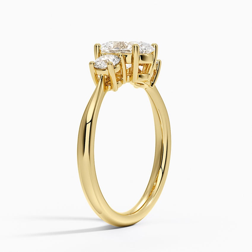 Selene Three Stone Diamond Ring (1/3 ct. tw.) Yellow Gold 18k Oval Engagement Ring