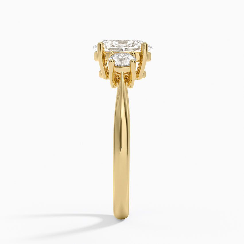 Selene Three Stone Diamond Ring (1/3 ct. tw.) Yellow Gold 18k Oval Engagement Ring