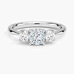 Selene Three Stone Diamond Ring (1/3 ct. tw.) Platinum Cushion Engagement Ring