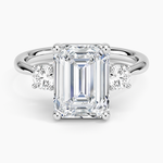 Selene Three Stone Diamond Ring (1/3 ct. tw.) Platinum Emerald Engagement Ring
