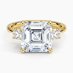 Selene Three Stone Diamond Ring (1/3 ct. tw.) Yellow Gold 18k Asscher Engagement Ring
