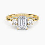 Selene Three Stone Diamond Ring (1/3 ct. tw.) Yellow Gold 18k Emerald Engagement Ring