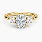 Selene Three Stone Diamond Ring (1/3 ct. tw.) Yellow Gold 18k Oval Engagement Ring