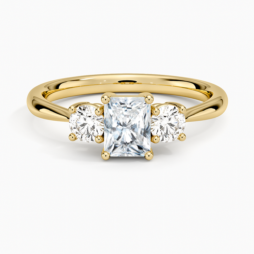 Selene Three Stone Diamond Ring (1/3 ct. tw.) Yellow Gold 18k Radiant Engagement Ring