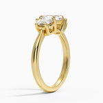 Half Moon Three Stone Diamond Ring (1/2 ct. tw.) Yellow Gold 18k Asscher Engagement Ring
