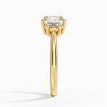 Half Moon Three Stone Diamond Ring (1/2 ct. tw.) Yellow Gold 18k Asscher Engagement Ring