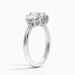 Half Moon Three Stone Diamond Ring (1/2 ct. tw.) Platinum Cushion Engagement Ring