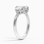 Half Moon Three Stone Diamond Ring (1/2 ct. tw.) Platinum Emerald Engagement Ring