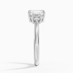 Half Moon Three Stone Diamond Ring (1/2 ct. tw.) Platinum Emerald Engagement Ring