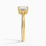 Half Moon Three Stone Diamond Ring (1/2 ct. tw.) Yellow Gold 18k Emerald Engagement Ring