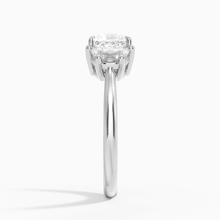Half Moon Three Stone Diamond Ring (1/2 ct. tw.) Platinum Princess Engagement Ring