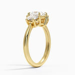 Half Moon Three Stone Diamond Ring (1/2 ct. tw.) Yellow Gold 18k Princess Engagement Ring
