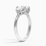 Half Moon Three Stone Diamond Ring (1/2 ct. tw.) Platinum Radiant Engagement Ring