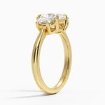 Half Moon Three Stone Diamond Ring (1/2 ct. tw.) Yellow Gold 18k Radiant Engagement Ring