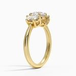 Half Moon Three Stone Diamond Ring (1/2 ct. tw.) Yellow Gold 18k Round Engagement Ring