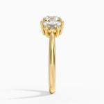 Half Moon Three Stone Diamond Ring (1/2 ct. tw.) Yellow Gold 18k Round Engagement Ring
