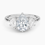 Half Moon Three Stone Diamond Ring (1/2 ct. tw.) Platinum Pear Engagement Ring