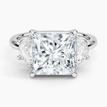Half Moon Three Stone Diamond Ring (1/2 ct. tw.) Platinum Princess Engagement Ring