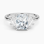 Half Moon Three Stone Diamond Ring (1/2 ct. tw.) Platinum Radiant Engagement Ring