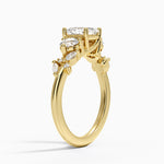 Arden Three Stone Diamond Ring Yellow Gold 18k Asscher Engagement Ring