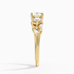 Arden Three Stone Diamond Ring Yellow Gold 18k Cushion Engagement Ring