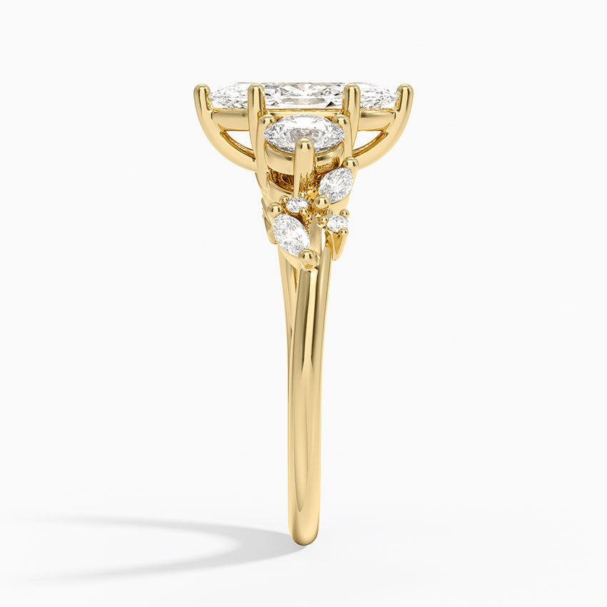Arden Three Stone Diamond Ring Yellow Gold 18k Marquise Engagement Ring