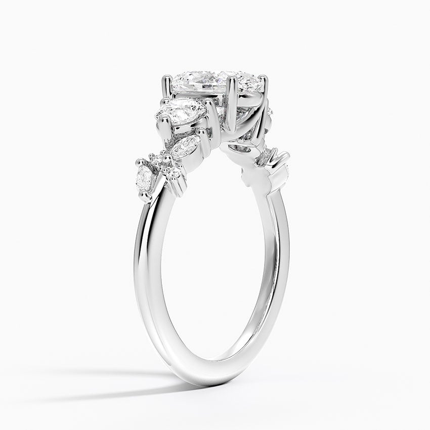 Arden Three Stone Diamond Ring Platinum Oval Engagement Ring