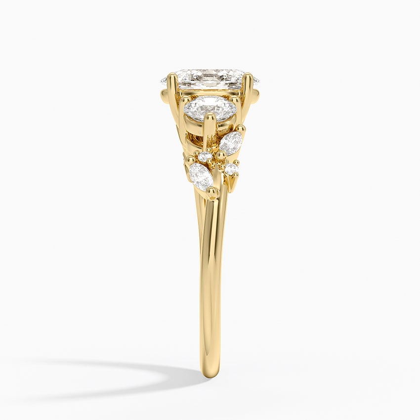 Arden Three Stone Diamond Ring Yellow Gold 18k Oval Engagement Ring