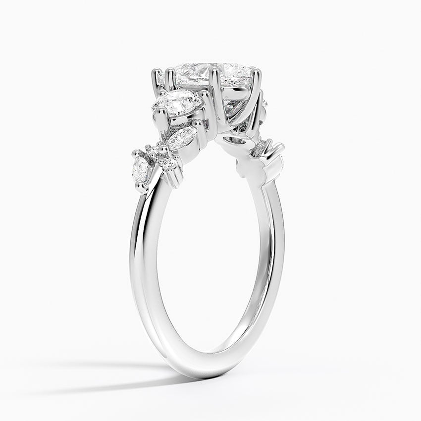 Arden Three Stone Diamond Ring Platinum Pear Engagement Ring