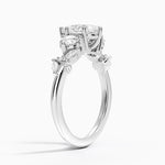 Arden Three Stone Diamond Ring Platinum Pear Engagement Ring