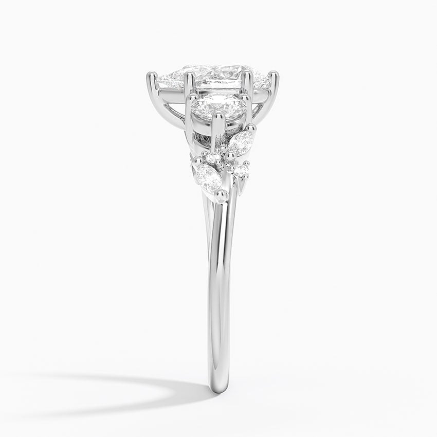Arden Three Stone Diamond Ring Platinum Pear Engagement Ring