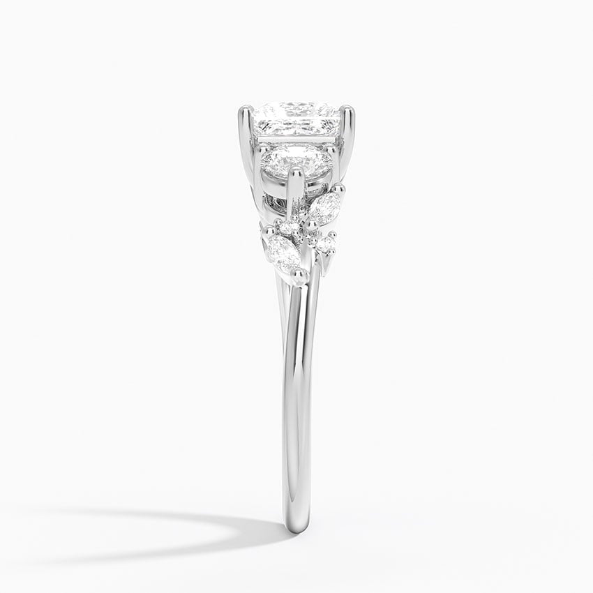 Arden Three Stone Diamond Ring Platinum Princess Engagement Ring