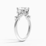 Arden Three Stone Diamond Ring Platinum Radiant Engagement Ring