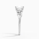 Arden Three Stone Diamond Ring Platinum Radiant Engagement Ring