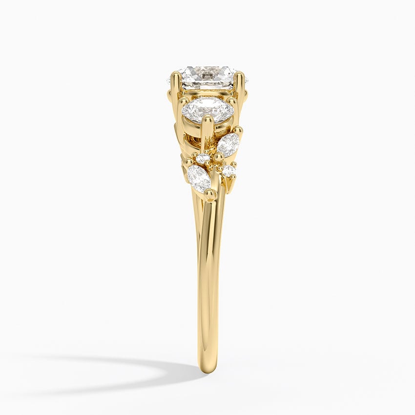 Arden Three Stone Diamond Ring Yellow Gold 18k Round Engagement Ring