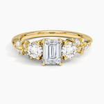 Arden Three Stone Diamond Ring Yellow Gold 18k Emerald Engagement Ring