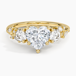 Arden Three Stone Diamond Ring Yellow Gold 18k Heart Engagement Ring
