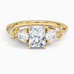 Arden Three Stone Diamond Ring Yellow Gold 18k Radiant Engagement Ring