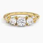 Arden Three Stone Diamond Ring Yellow Gold 18k Round Engagement Ring