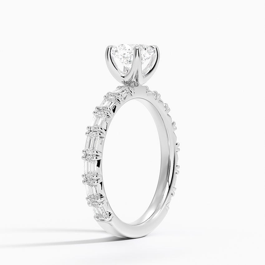 Nathalie Emerald-Cut Diamond Ring (3/4 ct. tw.) Platinum Cushion Engagement Ring
