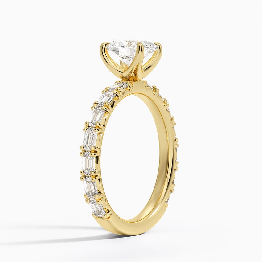 Nathalie Emerald-Cut Diamond Ring (3/4 ct. tw.) Yellow Gold 18k Oval Engagement Ring