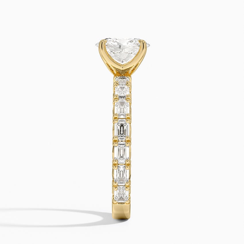 Nathalie Emerald-Cut Diamond Ring (3/4 ct. tw.) Yellow Gold 18k Oval Engagement Ring