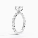 Nathalie Emerald-Cut Diamond Ring (3/4 ct. tw.) Platinum Round Engagement Ring