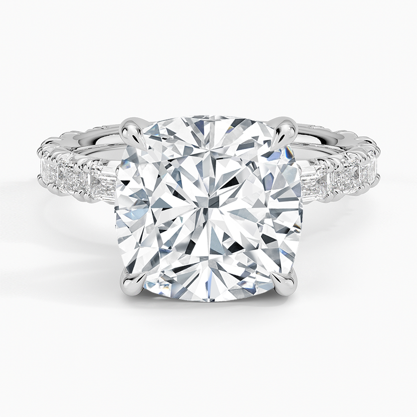 Nathalie Emerald-Cut Diamond Ring (3/4 ct. tw.) Platinum Cushion Engagement Ring