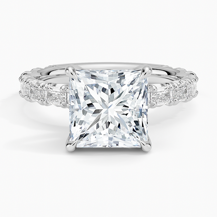 Nathalie Emerald-Cut Diamond Ring (3/4 ct. tw.) Platinum Princess Engagement Ring